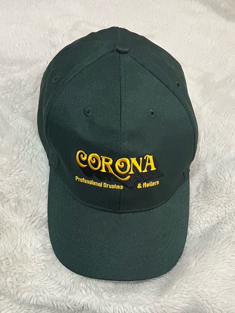 Corona Embroidered Hat in Dark Green with Yellow Logo